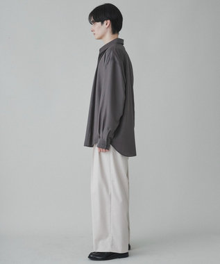 WEGO 【ユニセックス着用ITEM/SMLサイズ展開/冷房対策/紫外線対策】シアーBIGシャツ ダークグレー