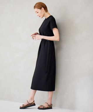 ICB 【接触冷感・UVケア・速乾・洗える】FluidBackSatin ワンピース ブラック系