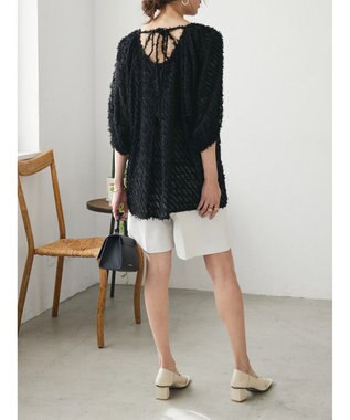 Green Parks AnriettMusee カットジャガードタックブラウス Black