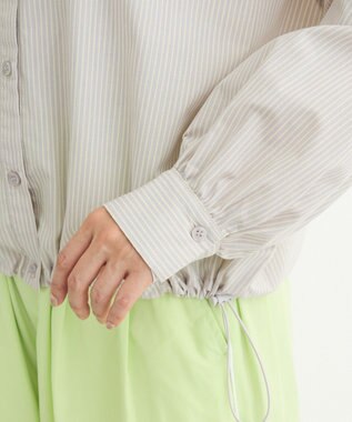 Green Parks イージーケア裾ドロストシャツ Gray