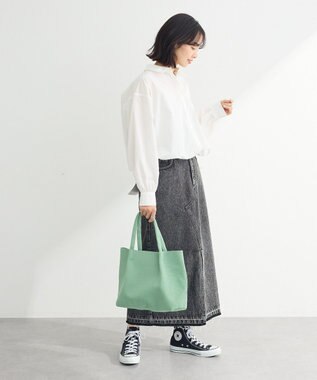 Green Parks イージーケア裾ドロストシャツ Off White