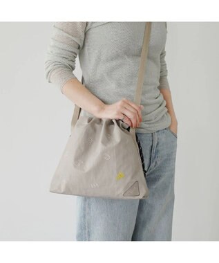 PELLE BORSA 巾着ミニショルダー Wrinkle リンクル 6522 ライトグレー