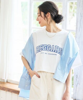 WEGO 【新色追加/手洗い可】グラフィックショートT ホワイト