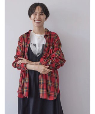 AMERICAN HOLIC イージーケアチェックシャツ Check RED