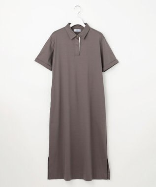 J.PRESS LADIES S 【WEB限定】コットンスムース ポロワンピース モカ系