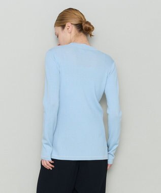 JOSEPH 【洗える】ウールリブ　ラウンドネックニット Arctic