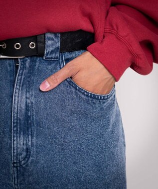 WEGO 【ユニセックス着用YD/ウエスト調整可/MLサイズ展開】グラフィックデニムパンツ デニム中濃加工色