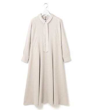 23区 【VERYコラボ】トリアセダブルジョーゼット つけ襟 ボウタイワンピース ベージュ系