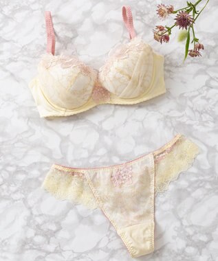 Wing Wing Lesiage　【2720シリーズ】ブラジャー　シアー感のあるラグジュアリーなデザイン　ウイング／ワコール　PB2720 イエロー