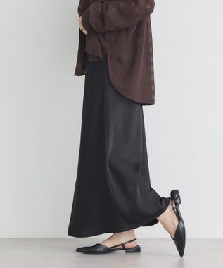 earth music&ecology ストレッチサテンスカート Black