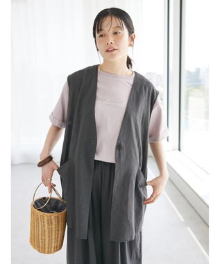 CRAFT STANDARD BOUTIQUE 【キナリノ別注】リネンレーヨンジレベスト Charcoal Gray