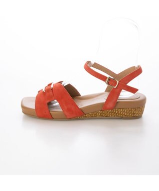 ing <ing>ローヒールウエッジサンダル オレンジ