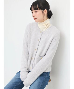 earth music&ecology キラキラシャギーカーディガン Pink