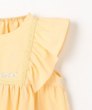 組曲 KIDS 【150-160㎝】 フラワーエンブロイダリーブラウス レモン