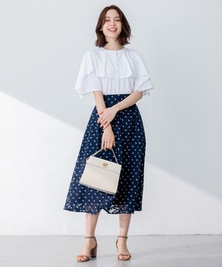 組曲 S 【洗える】ブラウスライクジャージーポンチョライク カットソー アイボリー系