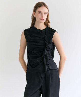 BEIGE， AFGHA / コットンドレープ スムーストップス Black