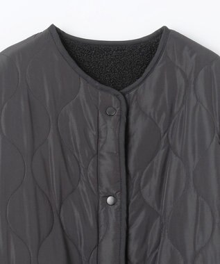 ANY L 【マフラー付き】キルトリバーシブルコート ブラック