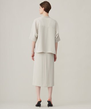 ICB L 【洗える】ライトダブルクロス クロップドシャツ トープ系