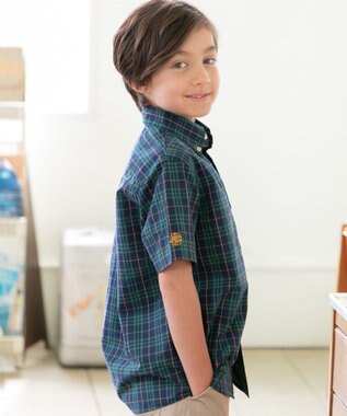 J.PRESS KIDS 【140-170cm】マドラスチェックシャツ グリーン系5