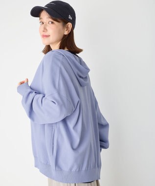 ANY L ニットフーディーカーディガン サックス