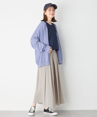 ANY ニットフーディーカーディガン サックス