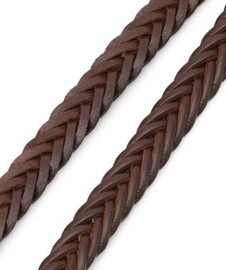 23区 ナロー メッシュ ベルト ダークブラウン系