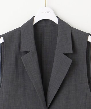 ANY SIS 【セットアップ可】ドライタッチクール ジレ チャコールグレー