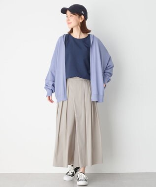 ANY L ニットフーディーカーディガン サックス