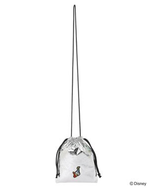 Green Parks ドナルドダック９０ｔｈ／ラメ巾着ポシェット Silver