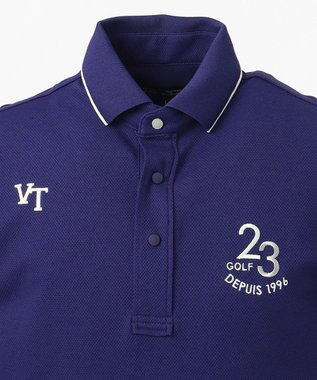 23区GOLF 【MEN】ハニカム鹿子 半そでポロシャツ パープル系