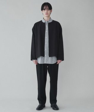 WEGO 【ユニセックス着用ITEM】トロミノーカラーブルゾン ブラック