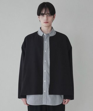 WEGO 【ユニセックス着用ITEM】トロミノーカラーブルゾン ブラック