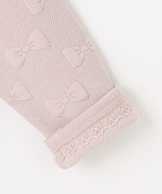 ANY KIDS リボン ジャガード カーディガン ベージュ