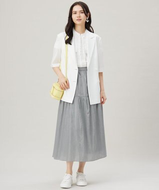 自由区 【洗える】ソフトリネンフリルディティール ブラウス オフ