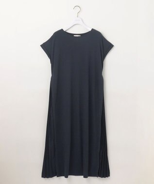 ANY SIS S 【接触冷感・UVケア】冷感サイドプリーツ ワンピース ネイビー
