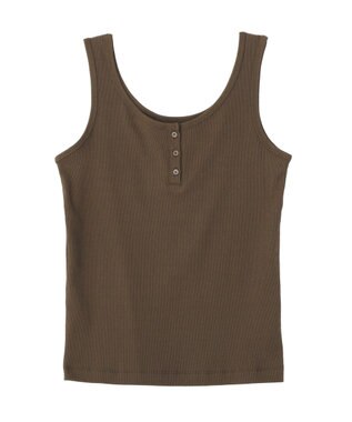 Green Parks ヘンリーネックタンクトップ Brown