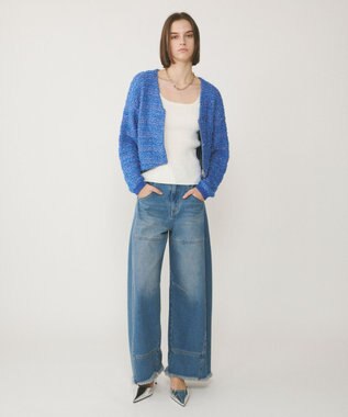 GRACE CONTINENTAL ライン切替デニムパンツ ブルー