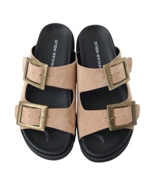 AMERICAN HOLIC バックルフラットサンダル Beige