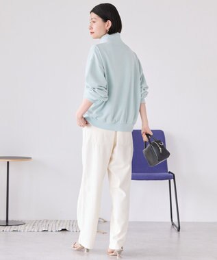 AMERICAN HOLIC 襟付き刺繍入りミニ裏毛プルオーバー Mint