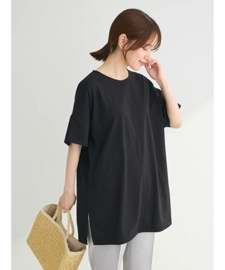 Green Parks 冷っとすずやか　袖広チュニック Black