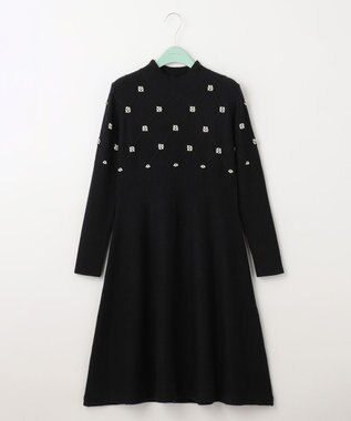 TOCCA 【洗える】PEARL BOUQUET KNITDRESS ニットドレス ブラック系