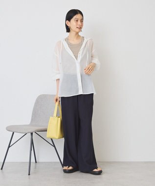 AMERICAN HOLIC シアーフーディーシャツ Off White