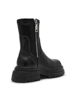 STEVE MADDEN ROADMAP 厚底サイドジップブーツ ブラックレザー