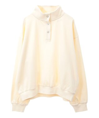 AMERICAN HOLIC 襟付き刺繍入りミニ裏毛プルオーバー Light Yellow