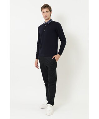 DAKS コットンライクカジュアルパンツ ブラック