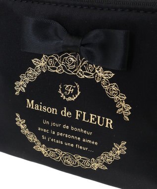 Maison de FLEUR サテンリボンティッシュケース Black