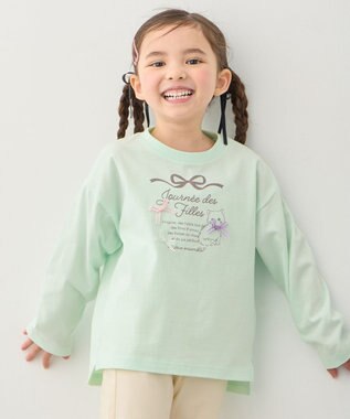 ANY KIDS 【綿100%】ロゴプリント 長袖Tシャツ