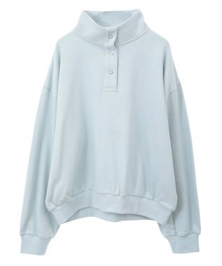 AMERICAN HOLIC 襟付き刺繍入りミニ裏毛プルオーバー Mint