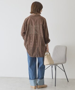 AMERICAN HOLIC レースパッチワークシャツ Brown