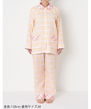 tsumori chisato SLEEP パジャマ　長袖　長ズボン　綿100%　二重ガーセ素材　/ワコール　UDX547 イエロー